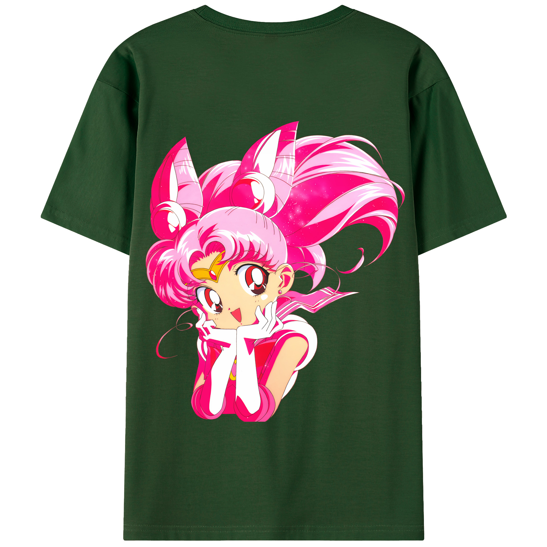 （画像用） 美少女戦士セーラームーン ちびうさ Sailor Moon Chibiusa Tsukino Usagi Small Lady Serenity 綿100％半袖Tシャツ（背面プリント）